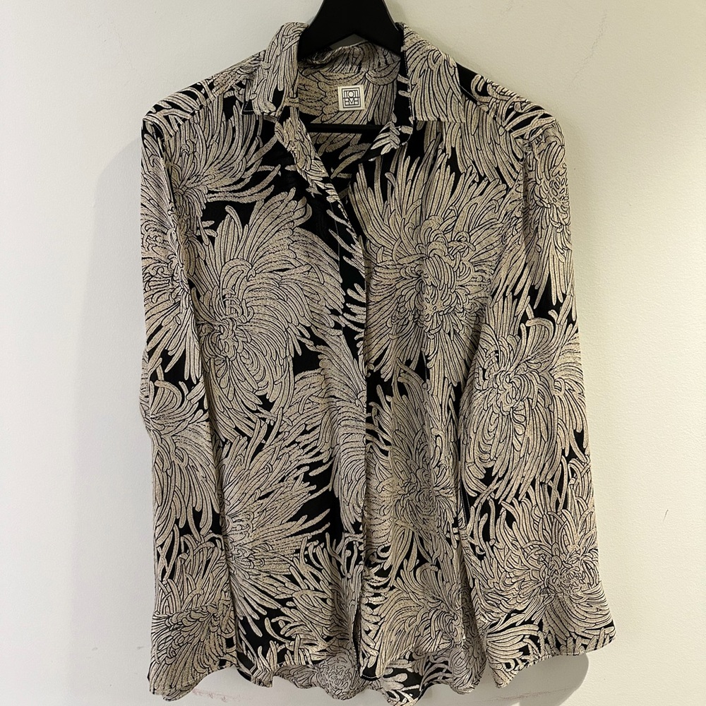 Toteme Floral Printed Satin Shirt 32